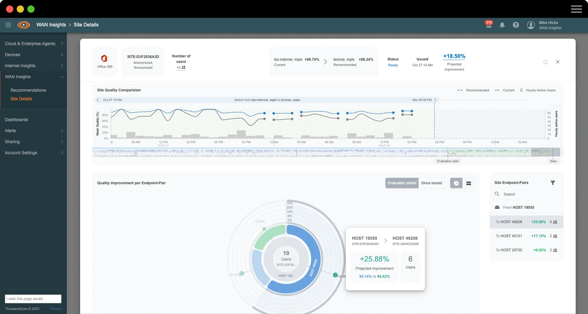 I clienti Cisco SD-WAN con licenze software Cisco DNA idonee ora possono sfruttare ThousandEyes WAN Insights in modo proattivo